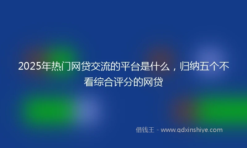 2025年热门网贷交流的平台是什么，归纳五个不看综合评分的网贷