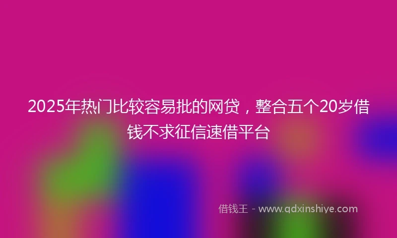2025年热门比较容易批的网贷，整合五个20岁借钱不求征信速借平台