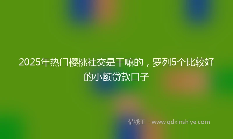 2025年热门樱桃社交是干嘛的，罗列5个比较好的小额贷款口子