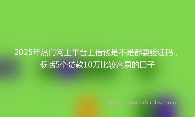 2025年热门网上平台上借钱是不是都要验证码，概括5个贷款10万比较容易的口子