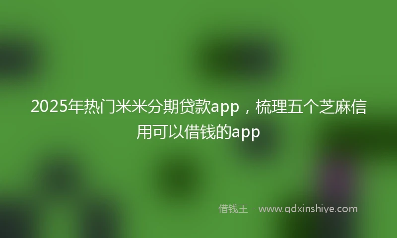 2025年热门米米分期贷款app，梳理五个芝麻信用可以借钱的app