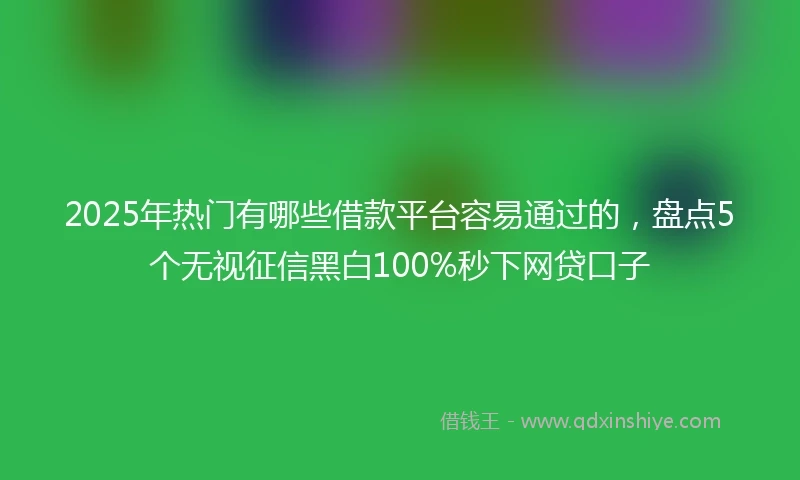2025年热门有哪些借款平台容易通过的，盘点5个无视征信黑白100%秒下网贷口子