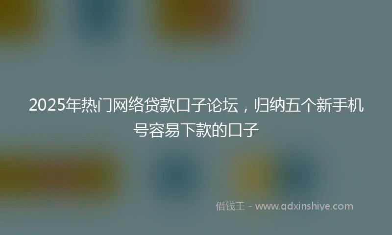 2025年热门网络贷款口子论坛，归纳五个新手机号容易下款的口子