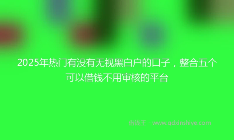 2025年热门有没有无视黑白户的口子，整合五个可以借钱不用审核的平台
