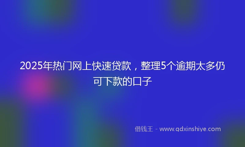 2025年热门网上快速贷款，整理5个逾期太多仍可下款的口子