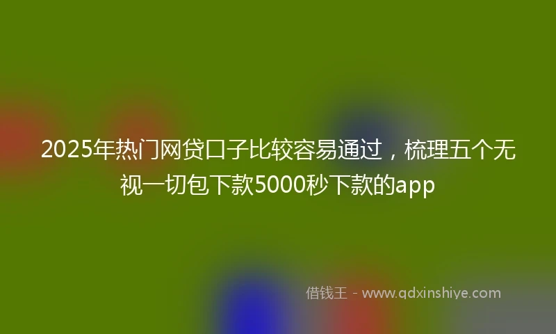 2025年热门网贷口子比较容易通过，梳理五个无视一切包下款5000秒下款的app
