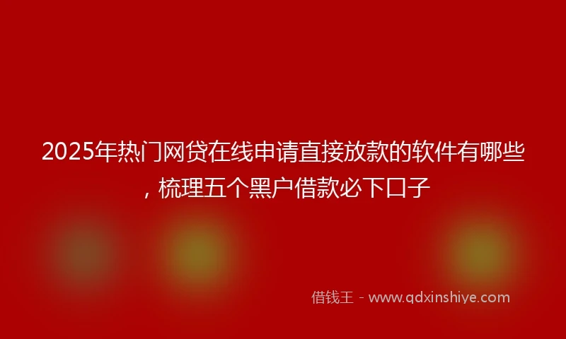 2025年热门网贷在线申请直接放款的软件有哪些，梳理五个黑户借款必下口子