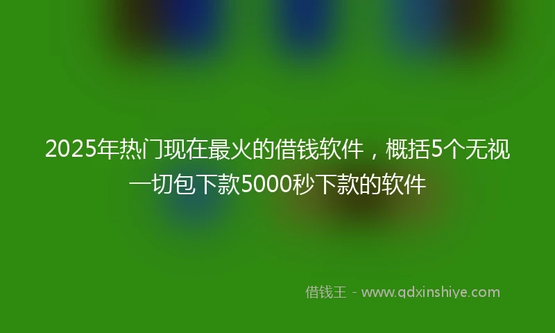2025年热门现在最火的借钱软件，概括5个无视一切包下款5000秒下款的软件