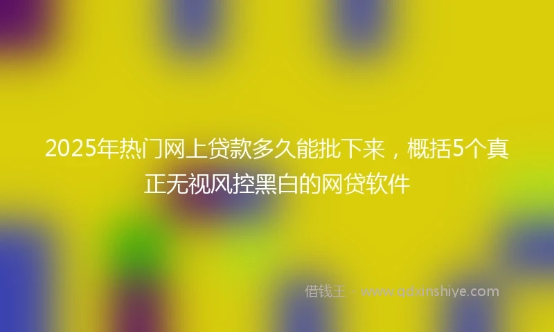 2025年热门网上贷款多久能批下来，概括5个真正无视风控黑白的网贷软件
