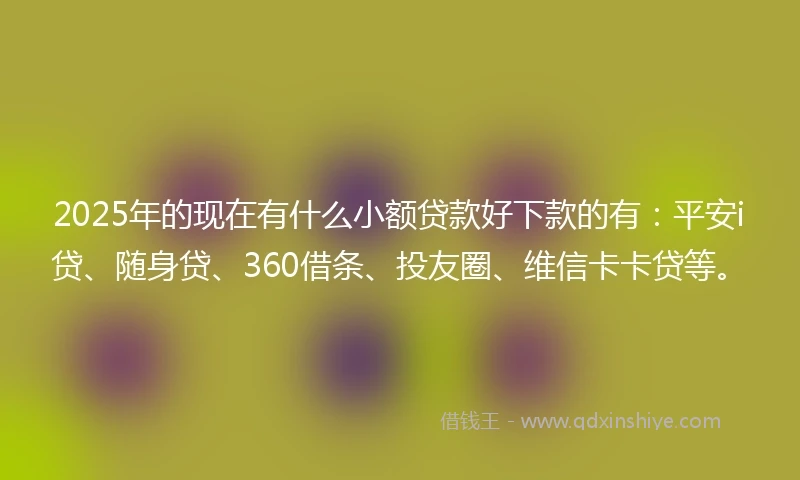 2025年的现在有什么小额贷款好下款的有：平安i贷、随身贷、360借条、投友圈、维信卡卡贷等。