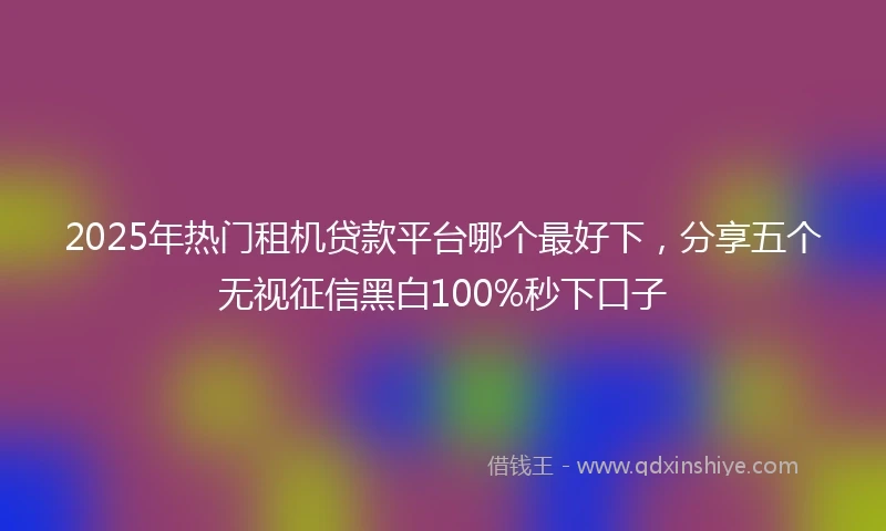 2025年热门租机贷款平台哪个最好下，分享五个无视征信黑白100%秒下口子