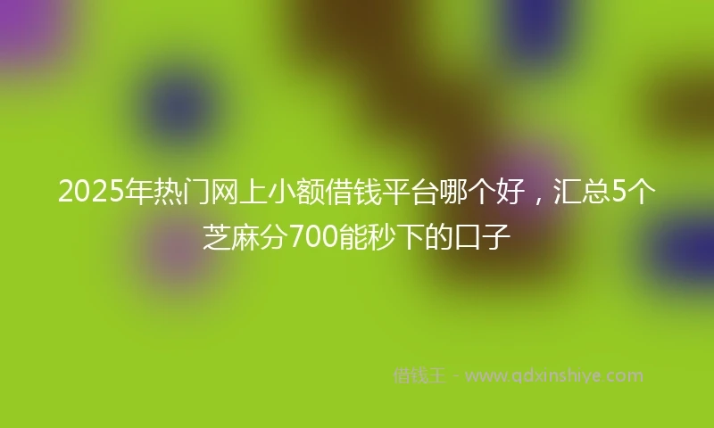 2025年热门网上小额借钱平台哪个好，汇总5个芝麻分700能秒下的口子