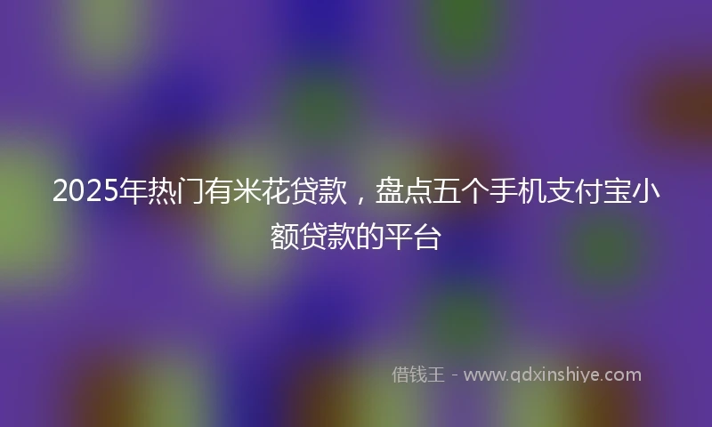 2025年热门有米花贷款，盘点五个手机支付宝小额贷款的平台