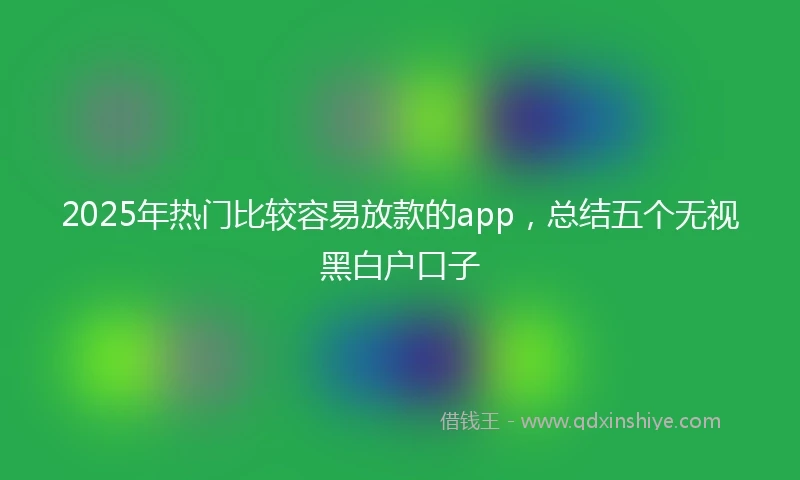 2025年热门比较容易放款的app，总结五个无视黑白户口子