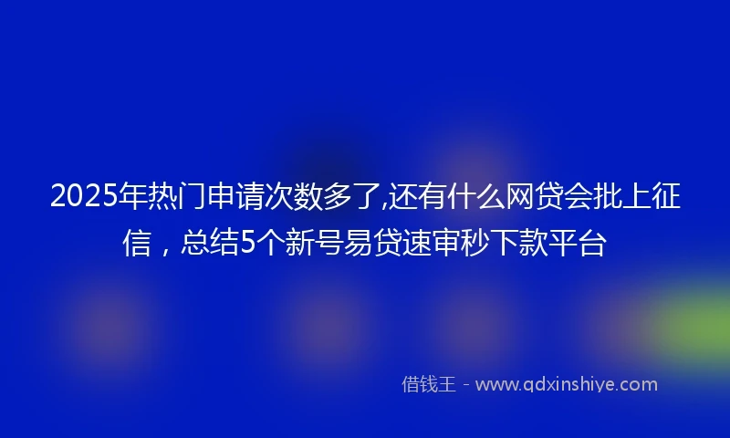 2025年热门申请次数多了,还有什么网贷会批上征信，总结5个新号易贷速审秒下款平台