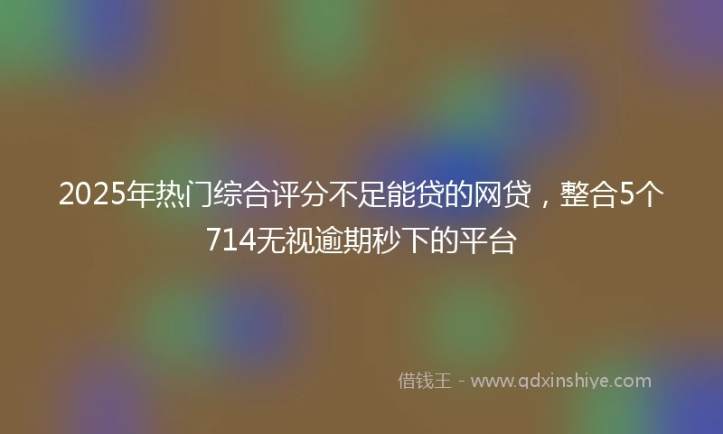 2025年热门综合评分不足能贷的网贷，整合5个714无视逾期秒下的平台