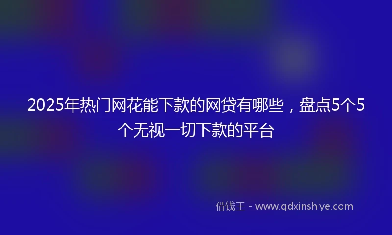 2025年热门网花能下款的网贷有哪些，盘点5个5个无视一切下款的平台