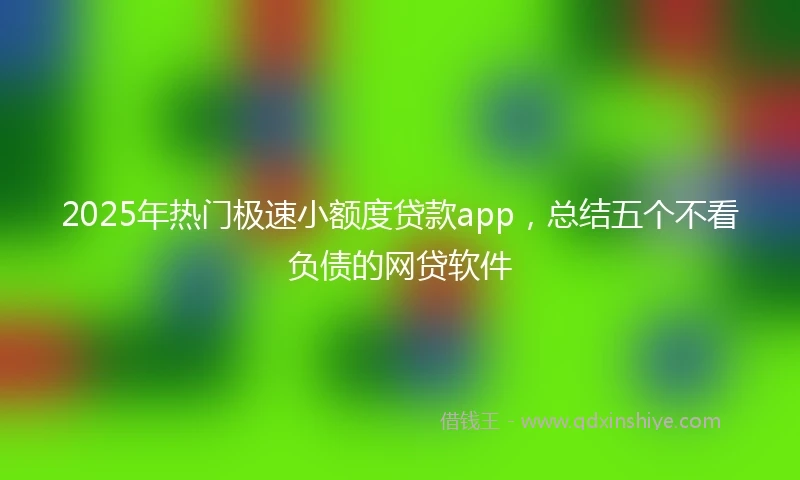 2025年热门极速小额度贷款app，总结五个不看负债的网贷软件