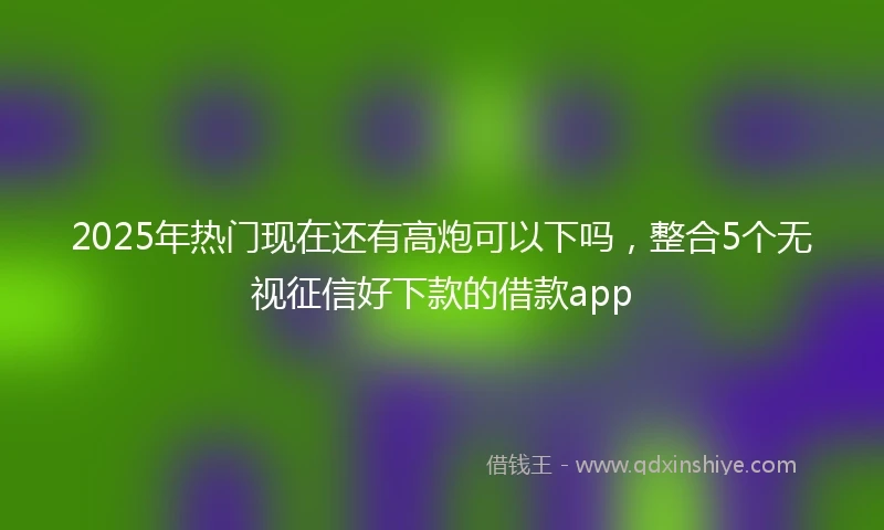 2025年热门现在还有高炮可以下吗，整合5个无视征信好下款的借款app