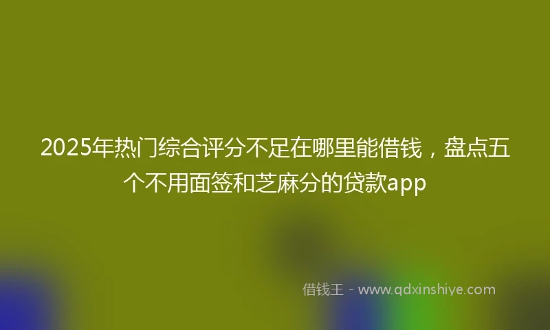 2025年热门综合评分不足在哪里能借钱,盘点五个不用面签和芝麻分的贷款app