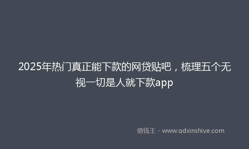 2025年热门真正能下款的网贷贴吧，梳理五个无视一切是人就下款app