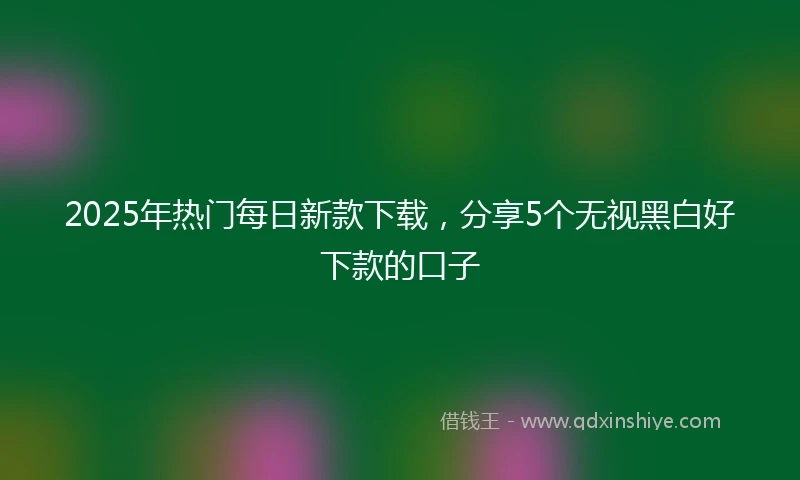 2025年热门每日新款下载，分享5个无视黑白好下款的口子