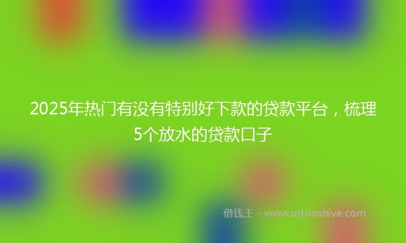 2025年热门有没有特别好下款的贷款平台，梳理5个放水的贷款口子