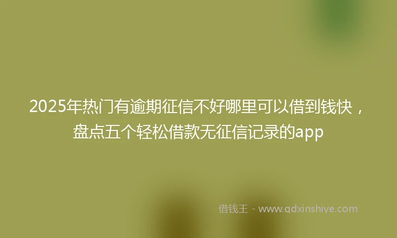 2025年热门有逾期征信不好哪里可以借到钱快，盘点五个轻松借款无征信记录的app