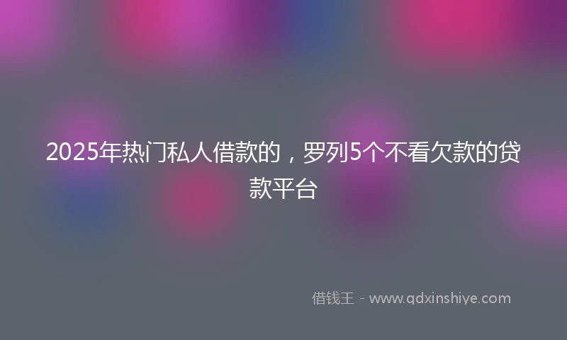 2025年热门私人借款的，罗列5个不看欠款的贷款平台