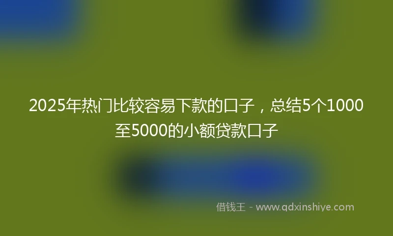 2025年热门比较容易下款的口子，总结5个1000至5000的小额贷款口子
