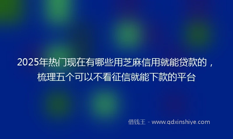 2025年热门现在有哪些用芝麻信用就能贷款的，梳理五个可以不看征信就能下款的平台