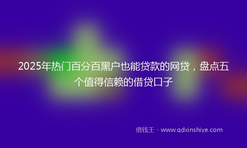 2025年热门百分百黑户也能贷款的网贷，盘点五个值得信赖的借贷口子