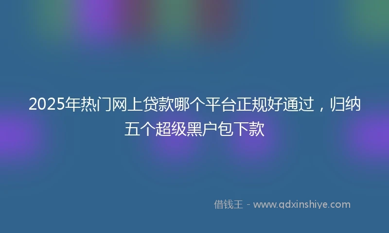 2025年热门网上贷款哪个平台正规好通过，归纳五个超级黑户包下款