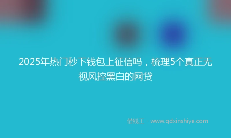 2025年热门秒下钱包上征信吗，梳理5个真正无视风控黑白的网贷