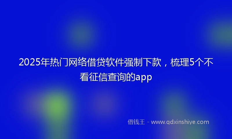 2025年热门网络借贷软件强制下款，梳理5个不看征信查询的app
