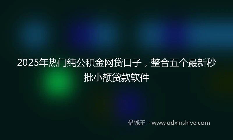 2025年热门纯公积金网贷口子，整合五个最新秒批小额贷款软件