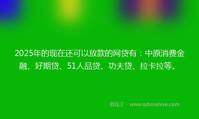 2025年的现在还可以放款的网贷有：中原消费金融、好期贷、51人品贷、功夫贷、拉卡拉等。