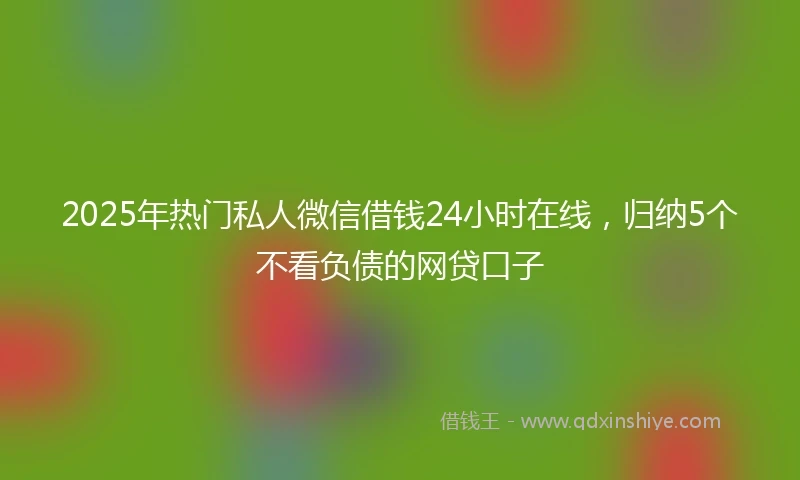 2025年热门私人微信借钱24小时在线，归纳5个不看负债的网贷口子