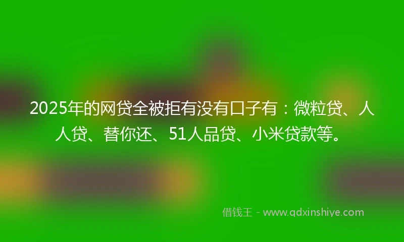 2025年的网贷全被拒有没有口子有：微粒贷、人人贷、替你还、51人品贷、小米贷款等。