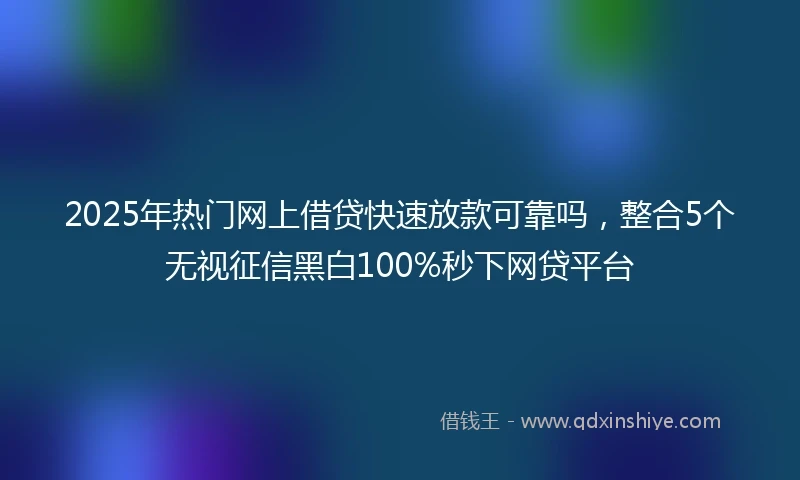 2025年热门网上借贷快速放款可靠吗，整合5个无视征信黑白100%秒下网贷平台