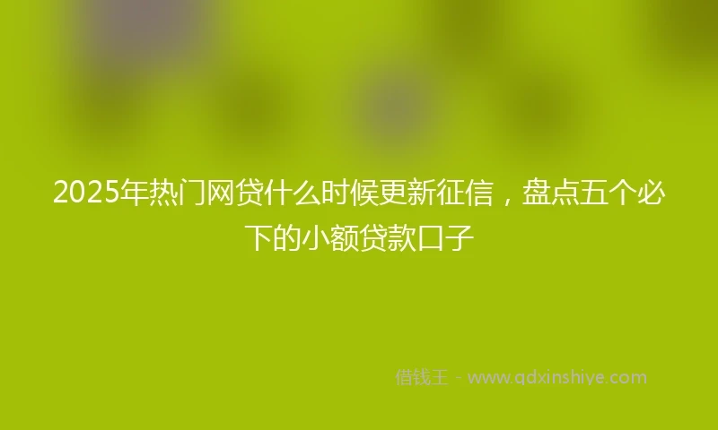 2025年热门网贷什么时候更新征信，盘点五个必下的小额贷款口子