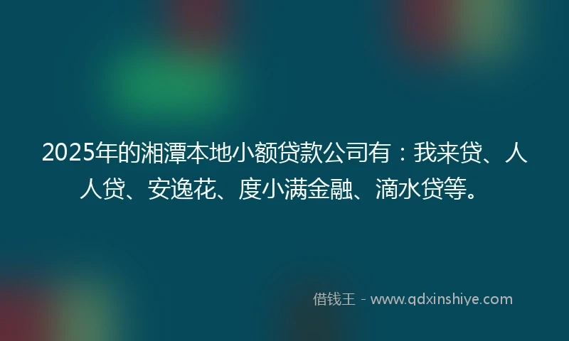 2025年的湘潭本地小额贷款公司有：我来贷、人人贷、安逸花、度小满金融、滴水贷等。