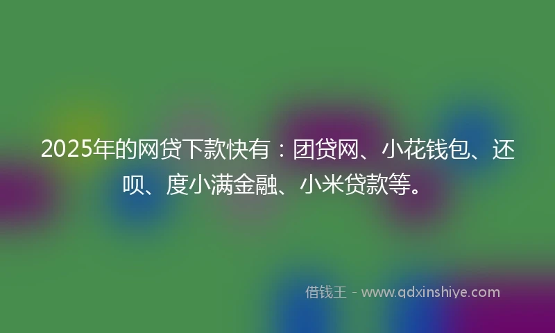 2025年的网贷下款快有：团贷网、小花钱包、还呗、度小满金融、小米贷款等。