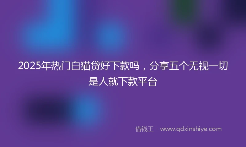 2025年热门白猫贷好下款吗，分享五个无视一切是人就下款平台