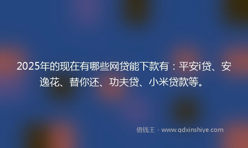 2025年的现在有哪些网贷能下款有：平安i贷、安逸花、替你还、功夫贷、小米贷款等。