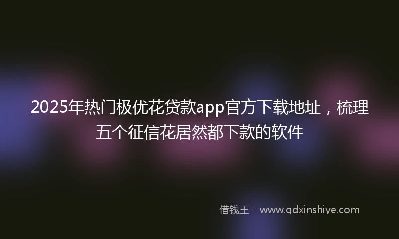 2025年热门极优花贷款app官方下载地址，梳理五个征信花居然都下款的软件