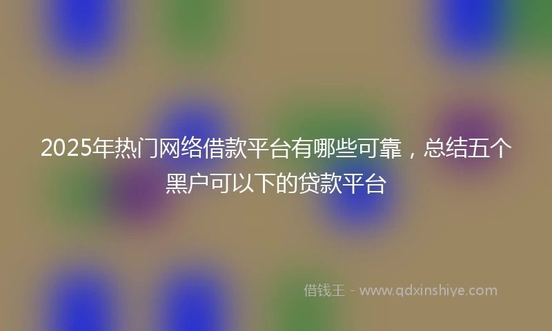 2025年热门网络借款平台有哪些可靠，总结五个黑户可以下的贷款平台