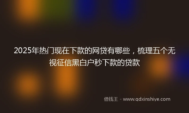 2025年热门现在下款的网贷有哪些，梳理五个无视征信黑白户秒下款的贷款