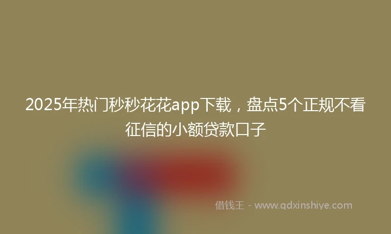 2025年热门秒秒花花app下载，盘点5个正规不看征信的小额贷款口子