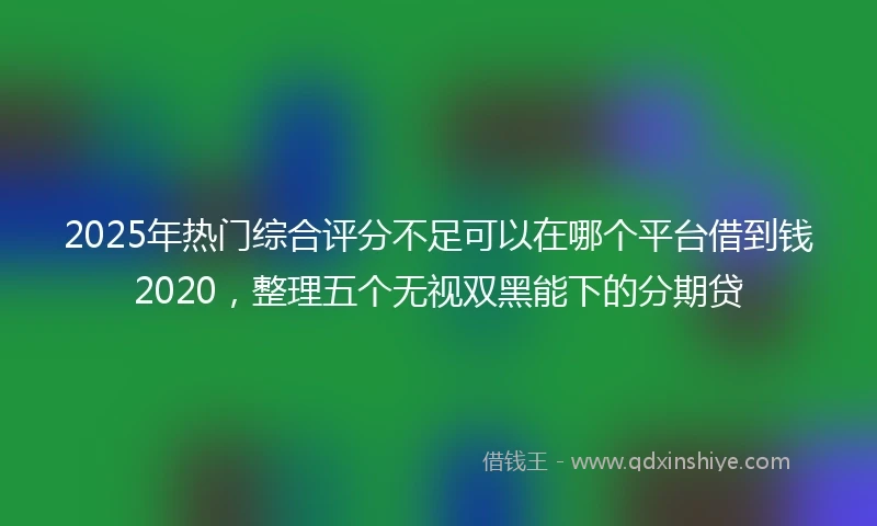 2025年热门综合评分不足可以在哪个平台借到钱2020，整理五个无视双黑能下的分期贷